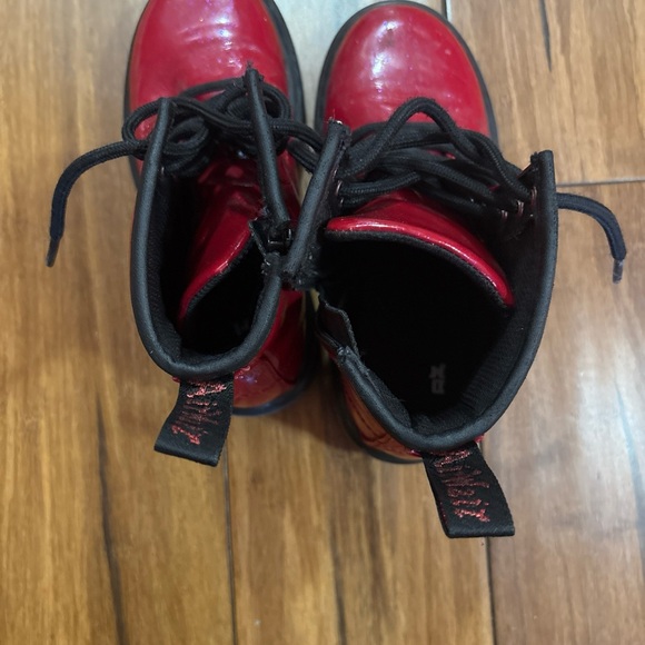 Dr Doc Martens 1460 J Lace Up Side Zip AW004 Red Leather Boots Kids Size 13 - Picture 12 of 12
